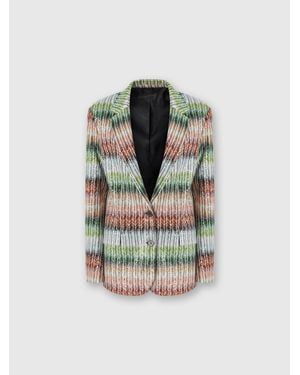 Missoni Dégradé Zig Zag Knit Blazer With Sequins - Gray