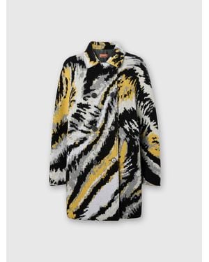 Missoni Double-Breasted Caban With Tiger Pattern - White