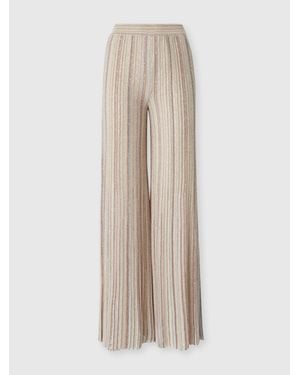 Missoni Ribbed Palazzo Trousers With Sequins - Natural