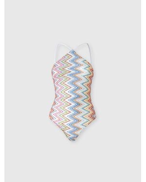 Missoni Costume Intero Con Scollatura All'Americana, Donna, Taglia - Bianco