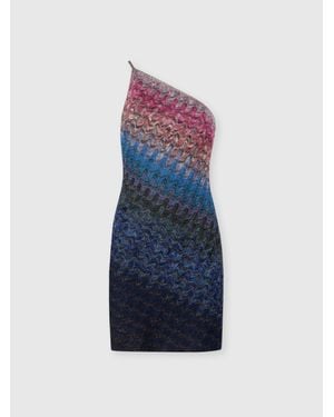 Missoni Einseitiges Dégradé-Minidress Aus Viskose-Lamé, Damen, Größe - Blau