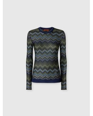Missoni Langärmeliges Top Aus Viskose Mit Snake-Muster, Größe - Schwarz