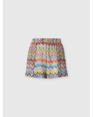 Missoni Viscose Lamé Cover-Up Shorts - White
