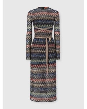 Missoni Midikleid Mit Rückenausschnitt, Damen, Größe - Grau