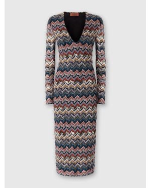 Missoni Midi Dress With Embroidered Lace - Multicolour