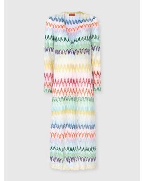 Missoni Long Zig Zag Lace Cardigan - Grey