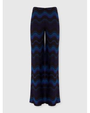 Missoni Palazzo Pants With Wave Pattern - Blue