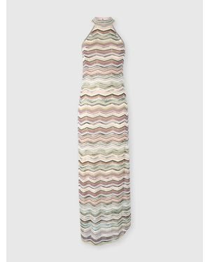 Missoni Long Dress With Halterneck And Sequins - White