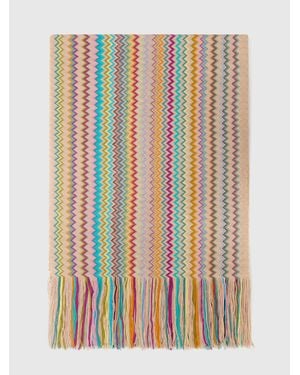 Missoni Scarf With Zigzag Pattern And Fringes - Multicolor
