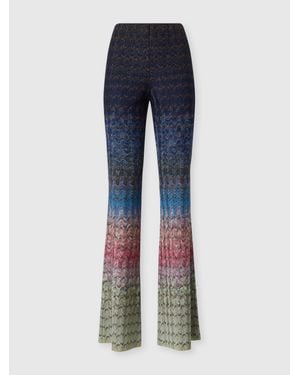 Missoni Dégradé Viscose Lamé Flare Trousers - Blue