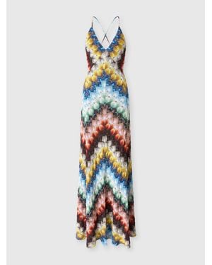 Missoni Long Dress With V-Neck - White