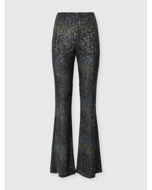 Missoni Flare Pants With Woven Greek Key Motif - Gray