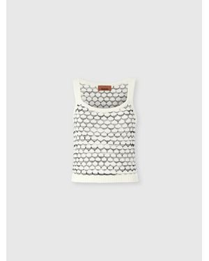 Missoni Cashmere And Viscose Tank Top With Contrast Trim - White