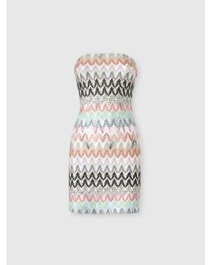 Missoni Viscose And Cotton Lamé Mini Dress With Lace Motif - White