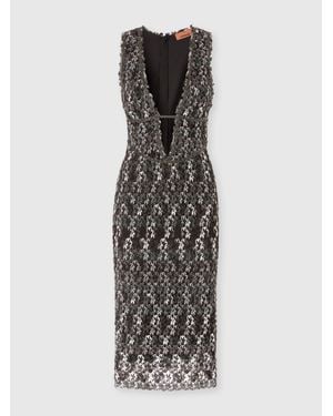 Missoni Abito Midi Con Scollo A V - Multicolore