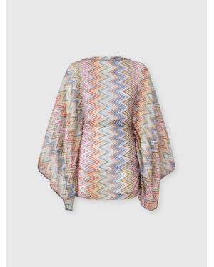 Missoni Short Cover-Up Caftan With Batwing Sleeves - White