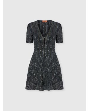 Missoni Lamé Viscose Knit Mini Dress - Black