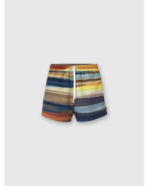 Missoni Boxer Mare Con Stampa Zig Zag Sfumata, Uomo, Taglia - Blu