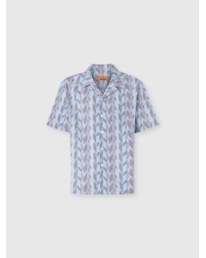 Missoni Bowling Shirt With Zigzag Pattern - Blue