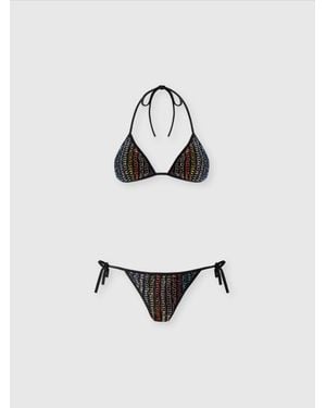 Missoni Classic Mesh Bikini With Lamé And Sequin Details - White
