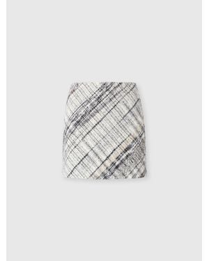 Missoni Wool-Blend Check Mini Skirt - White