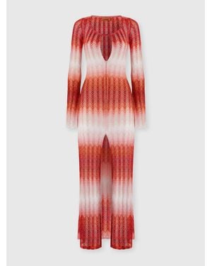 Missoni Copricostume Lungo Con Dettagli Cut-Out, Donna, Taglia - Rosso