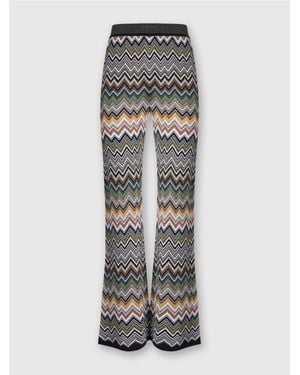 Missoni Long Pants With Chevron Pattern - Gray