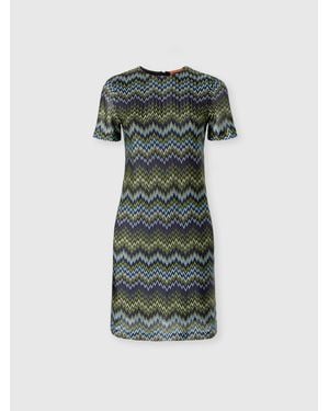 Missoni Short-Sleeve Viscose Mini Dress - Green