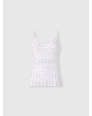 Missoni Tone-On-Tone Zig Zag Lace Tank Top - White