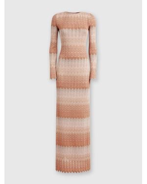 Missoni Long Dress With Lamé Greek Motif - Multicolor