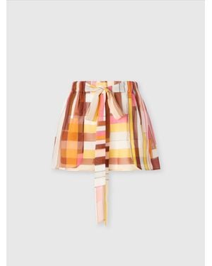 Missoni Printed Silk Cover-Up Shorts With Belt - White