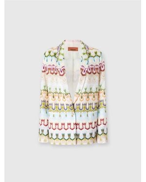 Missoni Single-Breasted Lace Viscose Blazer - White