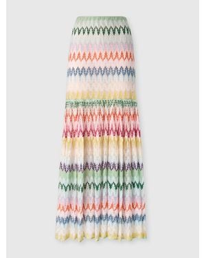 Missoni Long Skirt With Ruffles And Lace Motif - White