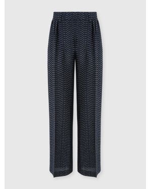 Missoni Classic Viscose Lamé Pants With Greek Key Motif - Blue