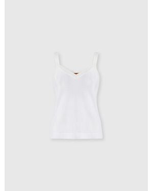 Missoni Sleeveless Zigzag Knit Top - White
