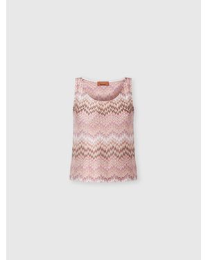 Missoni Sleeveless Viscose Top With Snake Motif, & Multicolored - Pink