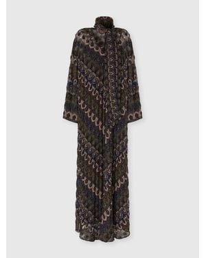 Missoni Long Lamé Viscose Dress With Removable Sash - Black