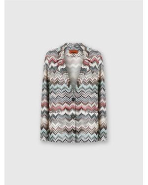 Missoni Single-Breasted Blazer With Snake Pattern - Gray