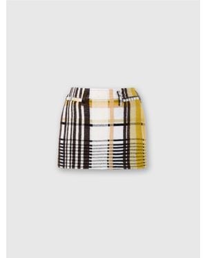 Missoni Mini Skirt With Pockets And Check Pattern - White