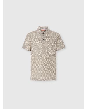Missoni Viscose And Cotton Polo Shirt With Greek Key Motif - White