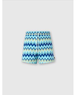 Missoni Nylon Swimsuit With Zigzag Print - Blue