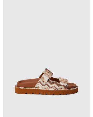Missoni Sandel Mit Doppeltem Zickzack-Riemen Und Schnalle, Damen, Größe - Braun