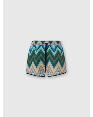 Missoni Boxer Mare Con Stampa Macro Zig Zag, Uomo, Taglia - Verde