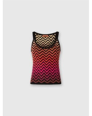 Missoni Cotton And Viscose Chevron Dégradé Basket - White