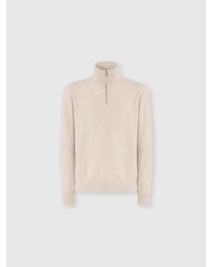 Missoni Half-Zip Jumper With Tone-On-Tone Zigzag Pattern - White