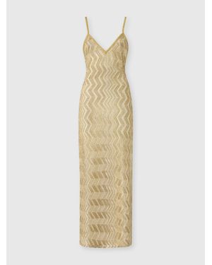 Missoni Long Mesh Cover-Up With Zigzag Pattern And Sequins - Metallic