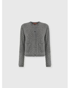 Missoni Cashmere Cardigan With Lace Pattern - Grey