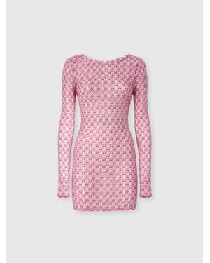 Missoni Short Lace Long Sleeve Cover-Up - Pink