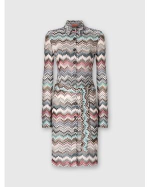 Missoni Shirt Dress With Snake Pattern - White