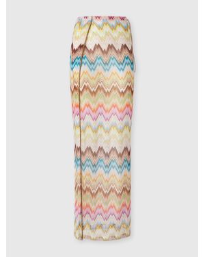 Missoni Long Pareo Skirt With Irregular Zig Zag Print - Multicolor